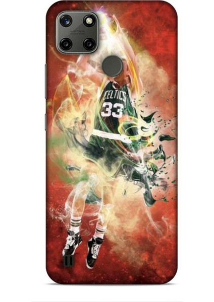 Realme C25Y Kılıf Basketbolcular 29 Larry Joe Bird Turuncu Leke Tutmaz Kapak
