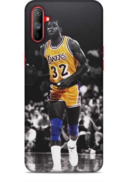 Realme C3 Kılıf Basketbolcular 20 Lakers 32 Renkli Kılıf