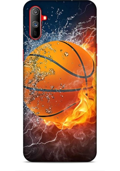 Realme C3 Kılıf Basketbolcular 30 Basketbol Topu Kenarları Şeffaf Kapak