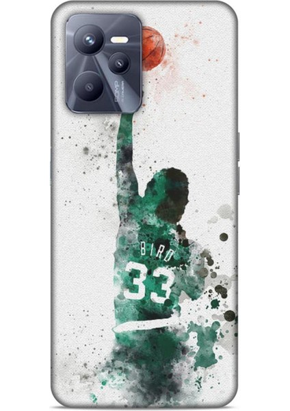 Realme C35 Kılıf Basketbolcular 28 Bird 33 Beyaz Yeşil Iz Bırakmayan Kılıf