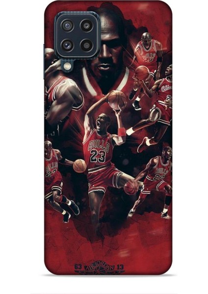Samsung Galaxy M32 Kılıf Basketbolcular 12 Bulls 23 Tasarım Kılıf
