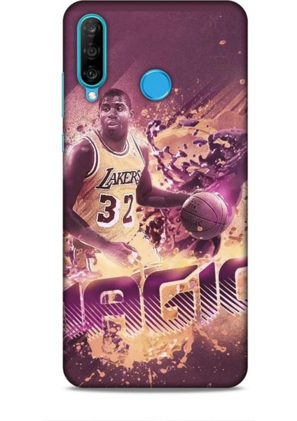 Huawei P30 Kılıf Basketbolcular 21 Magic Johnson Darbe Önleyici Kapak