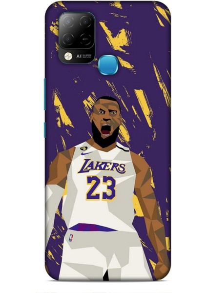 Infinix Hot 10T Kılıf Basketbolcular 18 Lebron James Nba Parlak Kılıf