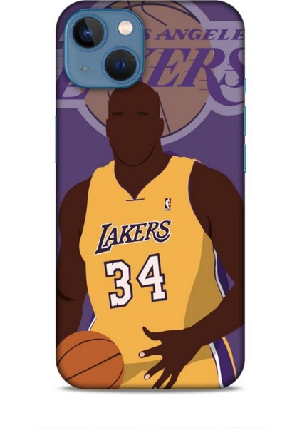 Apple iPhone 13 Kılıf Basketbolcular 24 Lakers Kahverengi Darbe Emici Kılıf