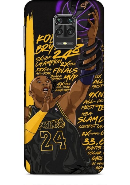 Xiaomi Redmi Note 9s Kılıf Basketbolcular 7 Kobe 24 Siyah Sarı Desenli Kılıf