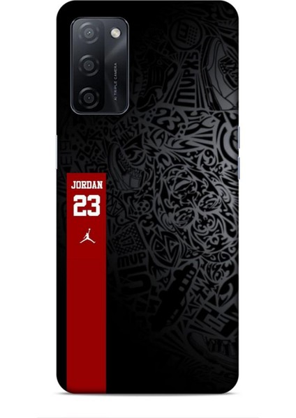 Oppo A5S Kılıf Basketbolcular 4 Jordan 23 Siyah Kırmızı Silikon Kılıf