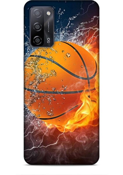 Oppo A55 5g Kılıf Basketbolcular 30 Basketbol Topu Kenarları Şeffaf Kapak