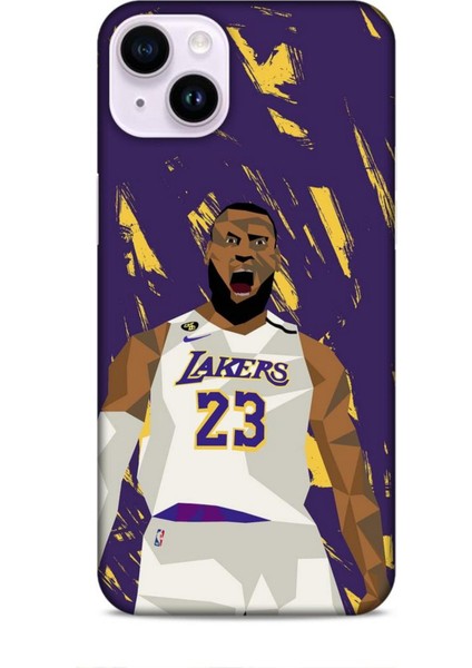 Apple iPhone 14 Plus Kılıf Basketbolcular 18 Lebron James Nba Parlak Kılıf