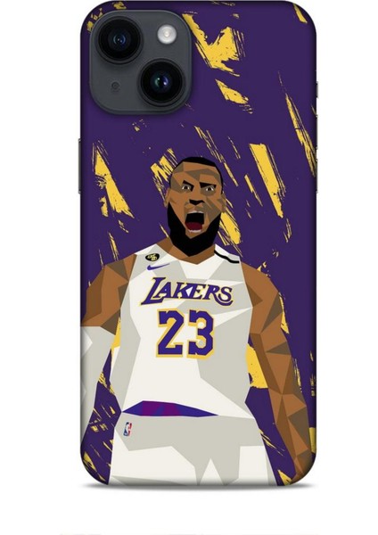 Apple iPhone 14 Kılıf Basketbolcular 18 Lebron James Nba Parlak Kılıf