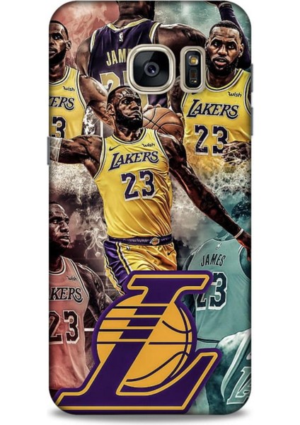 Samsung Galaxy S7 Kılıf Basketbolcular 17 Lebron 23 Lakers Yumuşak Kılıf