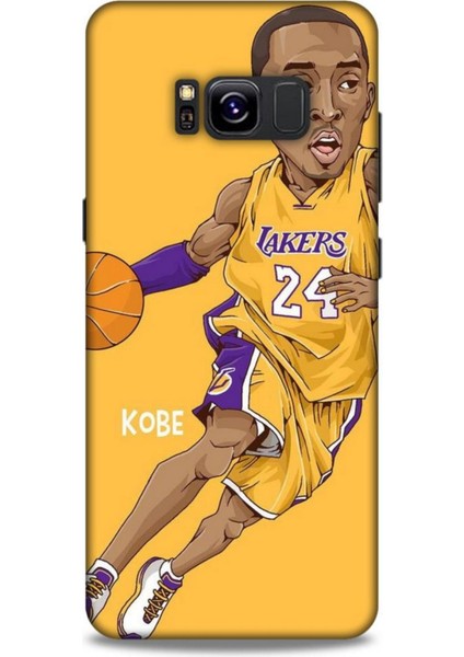Samsung Galaxy S8 Kılıf Basketbolcular 10 Laker 24 Mor Sarı Full Hd Kılıf