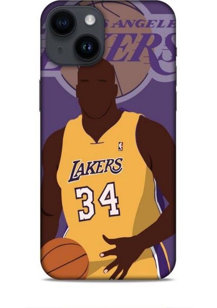 Apple iPhone 14 Kılıf Basketbolcular 24 Lakers Kahverengi Darbe Emici Kılıf