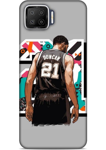 Oppo A73 Kılıf Basketbolcular 27 Duncan 21 Gri Lazer Kesim Silikon
