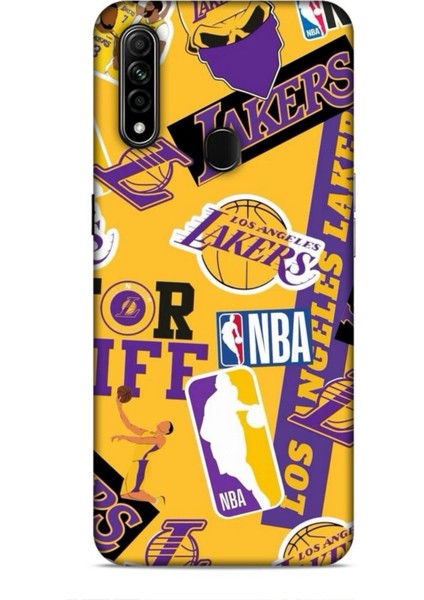 Oppo A31 Kılıf Basketbolcular 11 Sarı Mor Los Angeles 4K Baskılı Kılıf