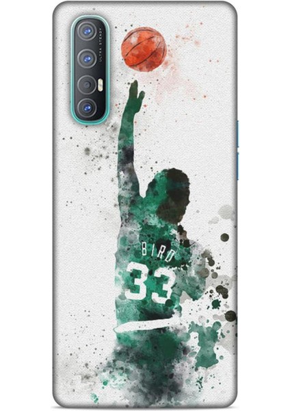 Oppo Reno 3 Pro Kılıf Basketbolcular 28 Bird 33 Beyaz Yeşil Iz Bırakmayan Kılıf