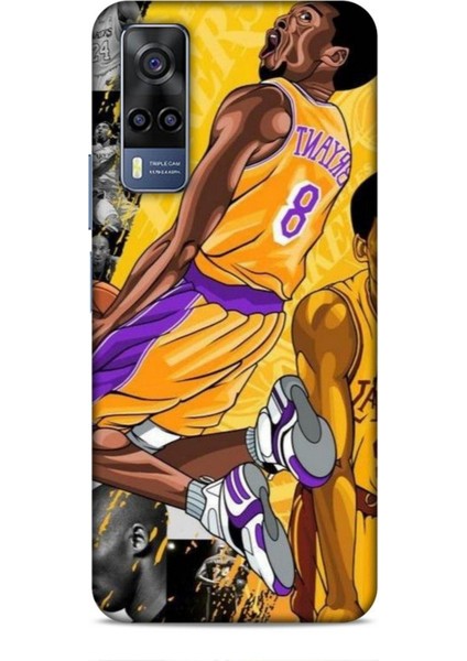 Vivo Y33 Kılıf Basketbolcular 8 Bryant 8 Sarı Baskılı Kılıf