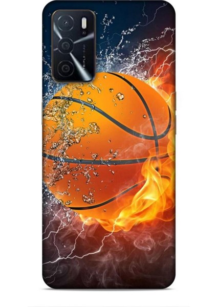 Oppo A16 Kılıf Basketbolcular 30 Basketbol Topu Kenarları Şeffaf Kapak