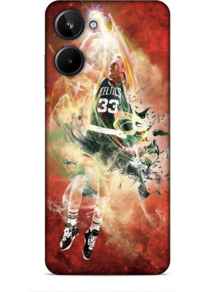 Realme 10 Kılıf Basketbolcular 29 Larry Joe Bird Turuncu Leke Tutmaz Kapak