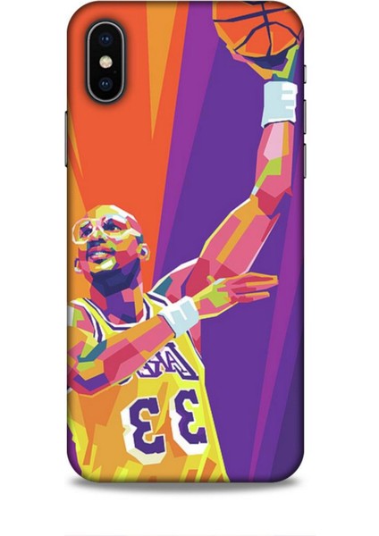 Apple iPhone x Kılıf Basketbolcular 22 Kareem Abdul Jabbar Kap