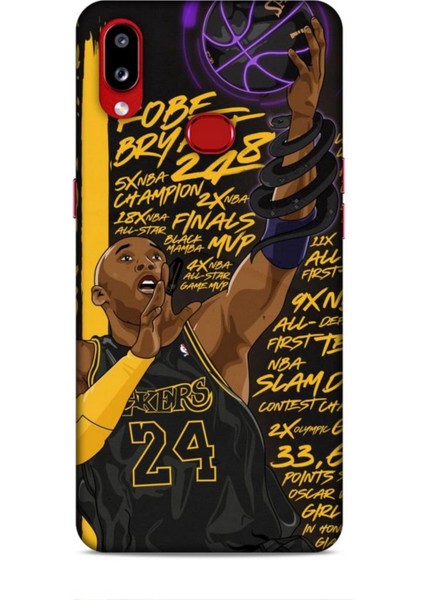 Samsung Galaxy A10S Kılıf Basketbolcular 7 Kobe 24 Siyah Sarı Desenli Kılıf