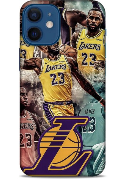 Apple iPhone 12 Mini Kılıf Basketbolcular 17 Lebron 23 Lakers Yumuşak Kılıf