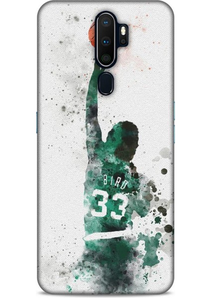 Oppo A5 2020 Kılıf Basketbolcular 28 Bird 33 Beyaz Yeşil Iz Bırakmayan Kılıf