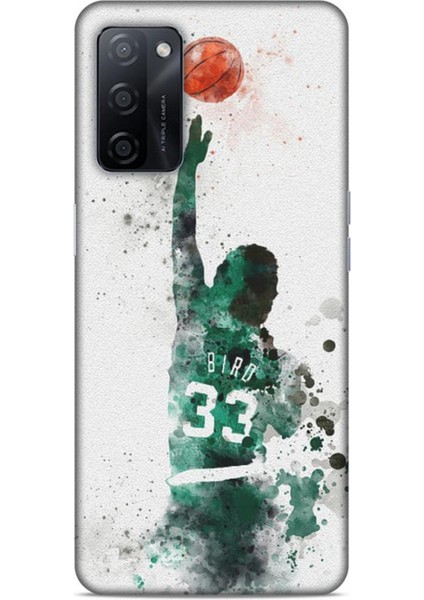 Oppo A5S Kılıf Basketbolcular 28 Bird 33 Beyaz Yeşil Iz Bırakmayan Kılıf
