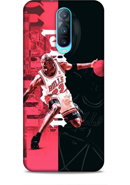 Oppo RX17 Neo Kılıf Basketbolcular 5 Jordan Bulls Beyaz Koruma Kılıfı