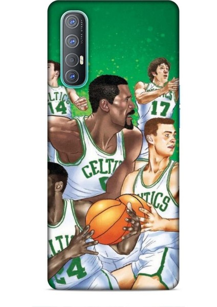 Oppo Reno 3 Pro Kılıf Basketbolcular 26 Jayson Celtics Yeşil Soft Kapak