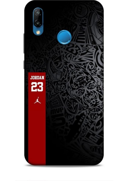 Huawei P20 Lite Kılıf Basketbolcular 4 Jordan 23 Siyah Kırmızı Silikon Kılıf