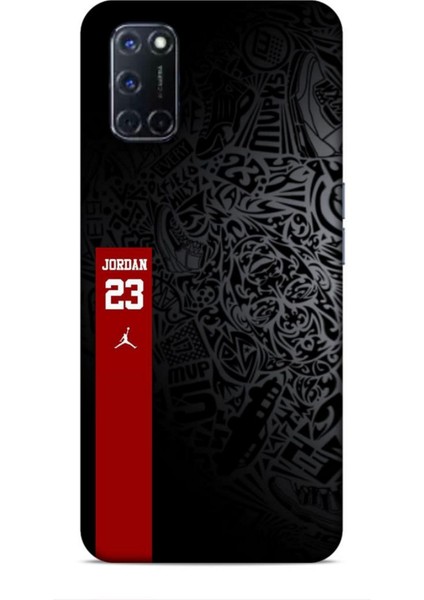 Oppo A72 Kılıf Basketbolcular 4 Jordan 23 Siyah Kırmızı Silikon Kılıf