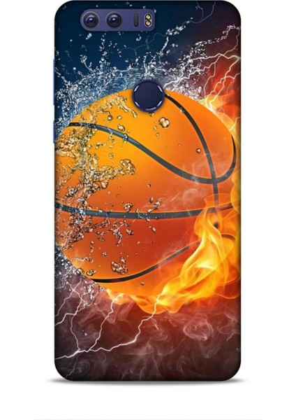 Honor 8A Kılıf Basketbolcular 30 Basketbol Topu Kenarları Şeffaf Kapak