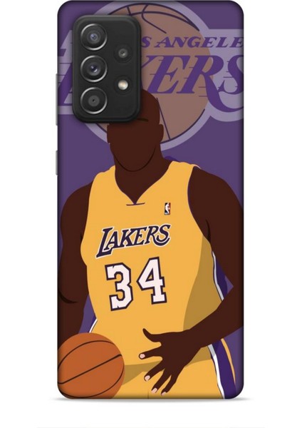 Samsung Galaxy A52S Kılıf Basketbolcular 24 Lakers Kahverengi Darbe Emici Kılıf