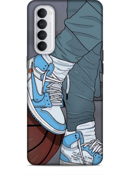 Oppo Reno 4 Pro Kılıf Basketbolcular 3 Ayakkabı Mavi Arka Kapak