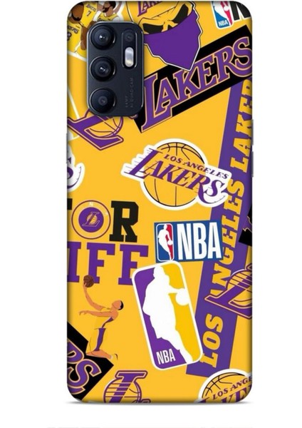 Oppo Reno 6 Kılıf Basketbolcular 11 Sarı Mor Los Angeles 4K Baskılı Kılıf
