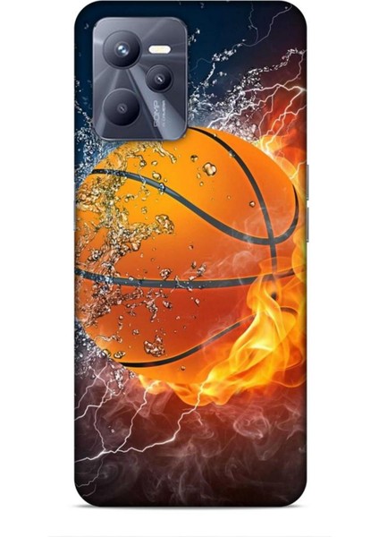 Realme C35 Kılıf Basketbolcular 30 Basketbol Topu Kenarları Şeffaf Kapak