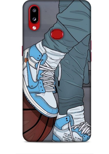 Samsung Galaxy A10S Kılıf Basketbolcular 3 Ayakkabı Mavi Arka Kapak