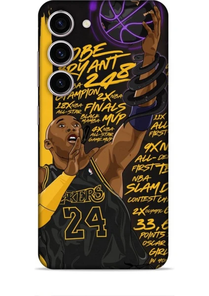 Samsung Galaxy S24 Kılıf Basketbolcular 7 Kobe 24 Siyah Sarı Desenli Kılıf