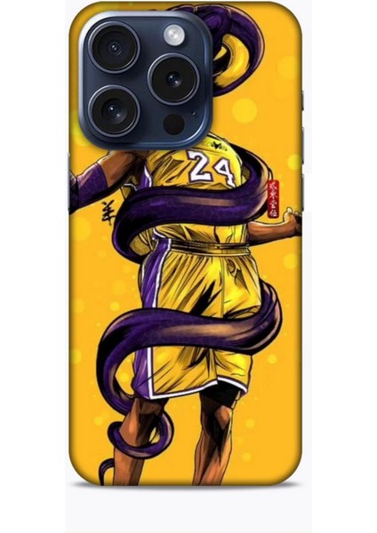 Apple iPhone 15 Pro Kılıf Basketbolcular 6 Kobe 24 Sarı Koruyucu Kapak