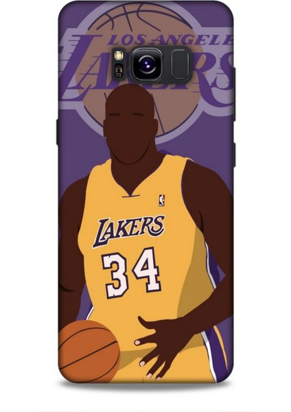 Samsung Galaxy S8 Kılıf Basketbolcular 24 Lakers Kahverengi Darbe Emici Kılıf