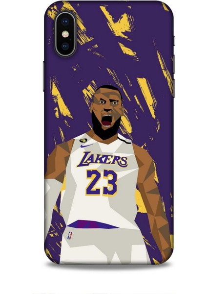 Apple iPhone x Kılıf Basketbolcular 18 Lebron James Nba Parlak Kılıf