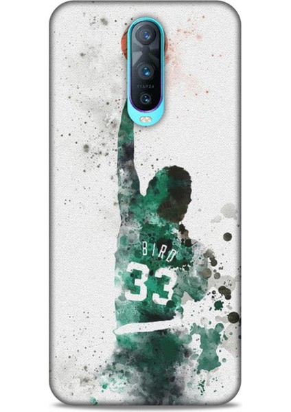 Oppo RX17 Neo Kılıf Basketbolcular 28 Bird 33 Beyaz Yeşil Iz Bırakmayan Kılıf