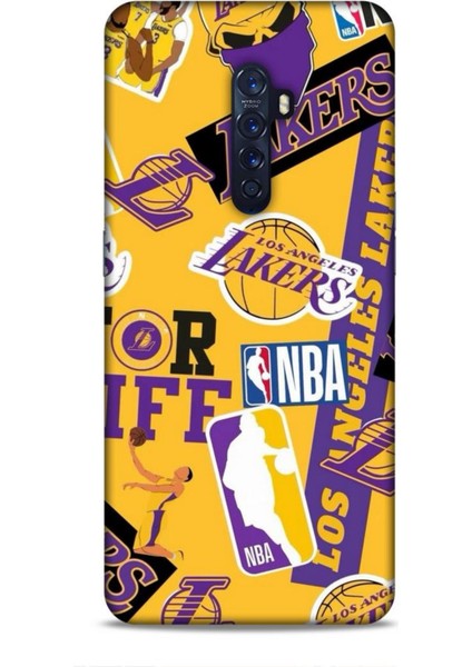 Oppo Reno 2 Kılıf Basketbolcular 11 Sarı Mor Los Angeles 4K Baskılı Kılıf