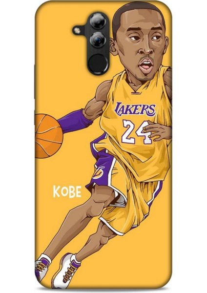 Huawei Mate 20 Lite Kılıf Basketbolcular 10 Laker 24 Mor Sarı Full Hd Kılıf