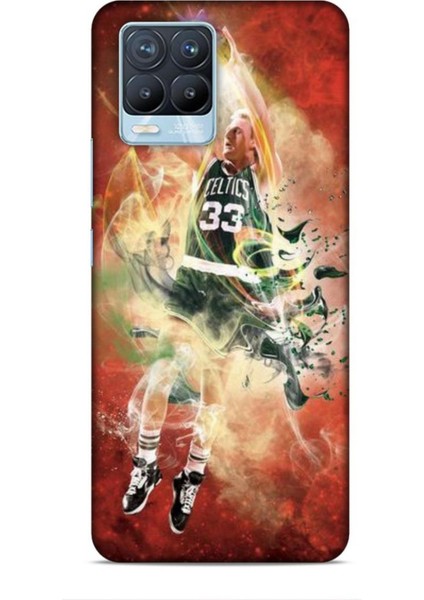 Realme 8 Pro Kılıf Basketbolcular 29 Larry Joe Bird Turuncu Leke Tutmaz Kapak