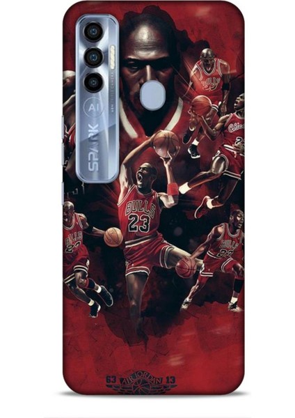 Tecno Spark 7 Pro Kılıf Basketbolcular 12 Bulls 23 Tasarım Kılıf