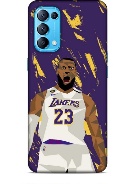 Oppo Reno 5 Kılıf Basketbolcular 18 Lebron James Nba Parlak Kılıf