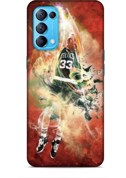 Oppo Reno 5 Kılıf Basketbolcular 29 Larry Joe Bird Turuncu Leke Tutmaz Kapak