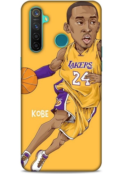 Realme 5 Pro Kılıf Basketbolcular 10 Laker 24 Mor Sarı Full Hd Kılıf