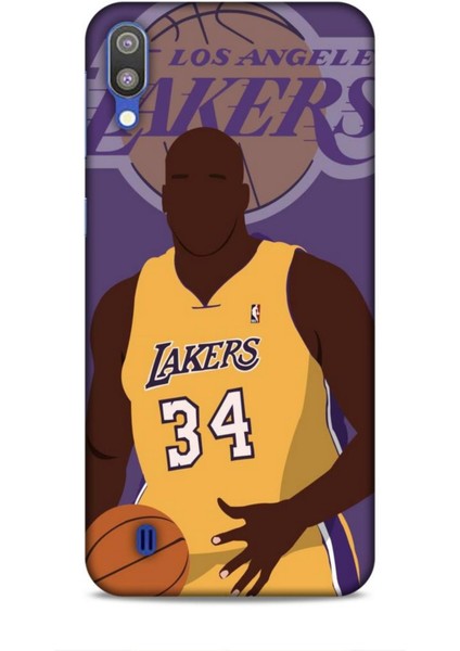 Samsung Galaxy M10 Kılıf Basketbolcular 24 Lakers Kahverengi Darbe Emici Kılıf